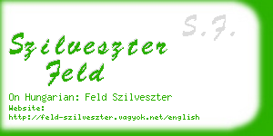 szilveszter feld business card